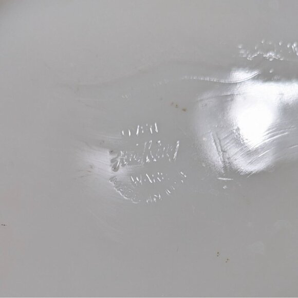 Fire-King Oven Ware Cream Oval Glass Serving Platter With Gold Trim Vintage - Picture 11 of 12